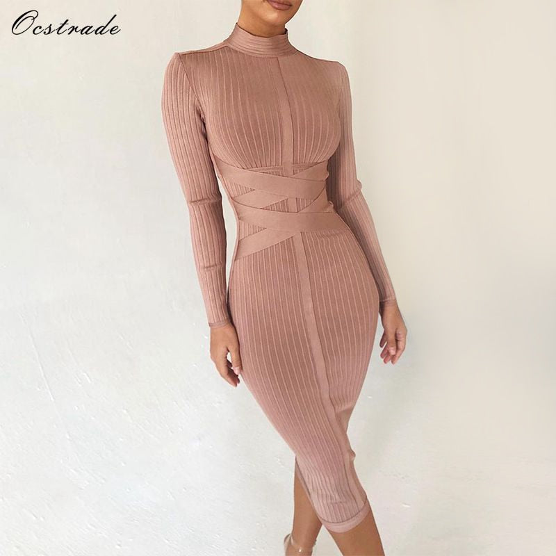 Long Sleeve Bandage Dress – Urbanz Clothes