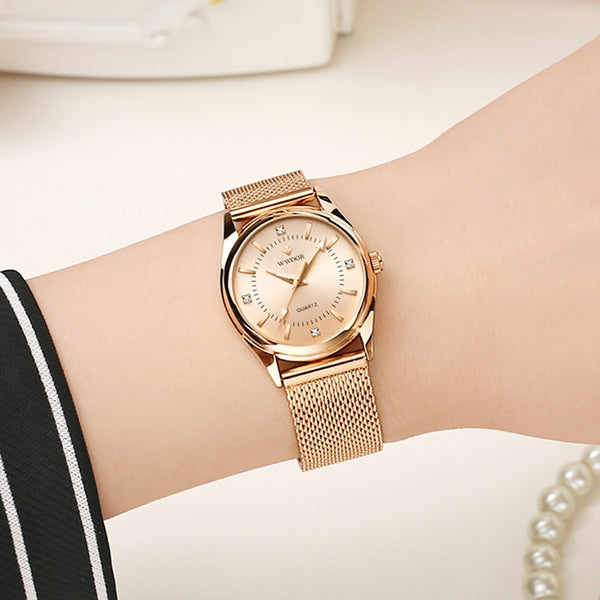 Luxury Diamond Rose Gold Bracelet Watch