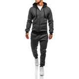 ZOGAA Plus Size Mens Sports Suit Casual Solid Streetwear Men Tracksuit 2 Piece Set Pants and Tops Gym Jogger Track Suit for Men