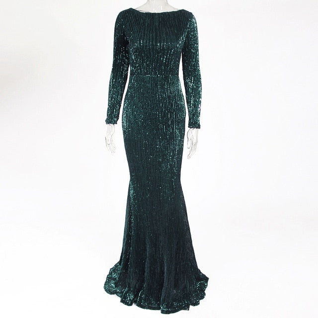 Elegant Maxi Dress Stretchy Bodycon