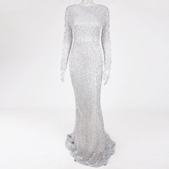 Elegant Maxi Dress Stretchy Bodycon