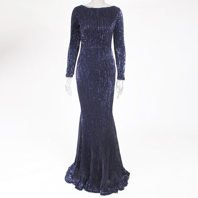 Elegant Maxi Dress Stretchy Bodycon