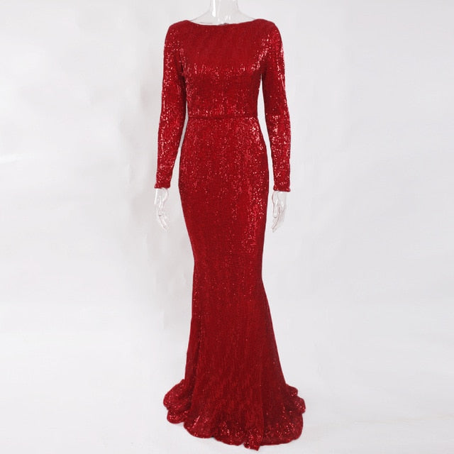 Elegant Maxi Dress Stretchy Bodycon