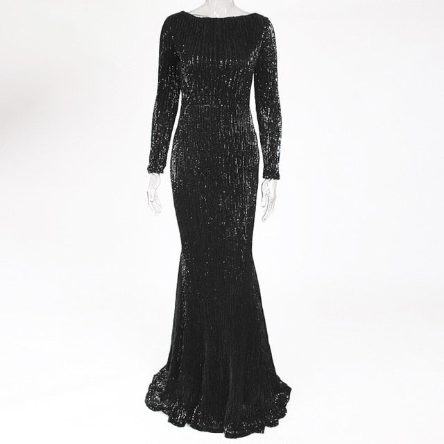 Elegant Maxi Dress Stretchy Bodycon