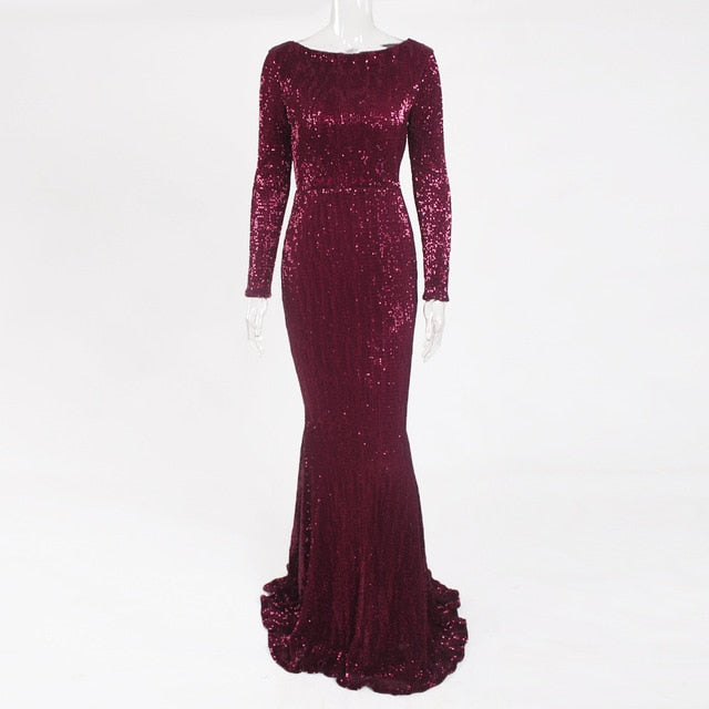 Elegant Maxi Dress Stretchy Bodycon
