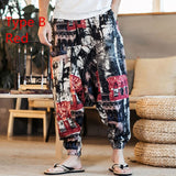 Baggy Cotton Linen Harem Pants Men Hip-hop