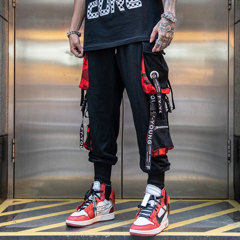 Hip Hop Black Cargo Pants joggers