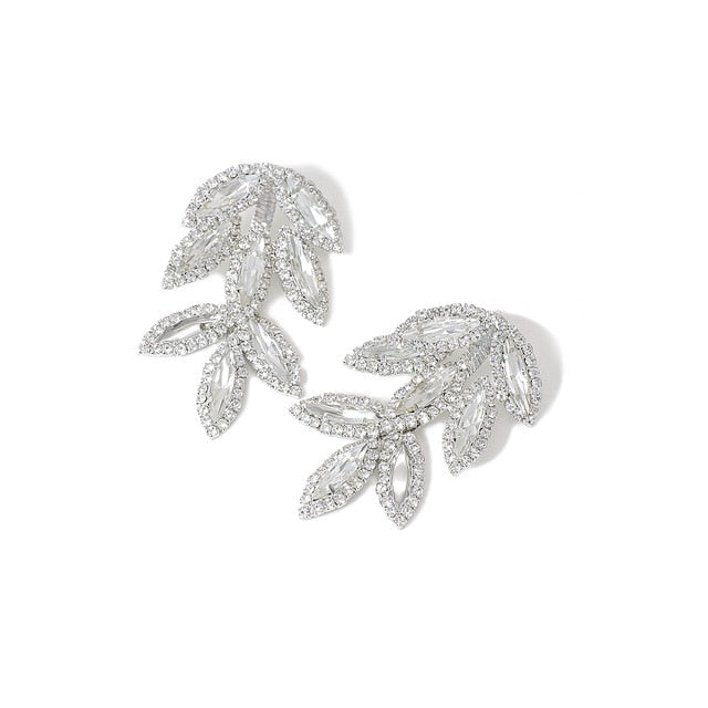 Elegant Crystal Leaves Earrings