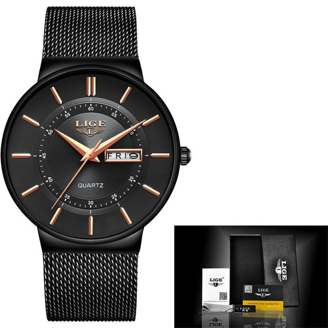 Ultra-thin Calendar Week Quartz Watch