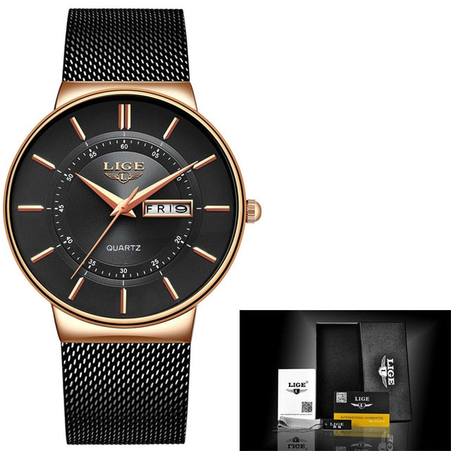 Ultra-thin Calendar Week Quartz Watch