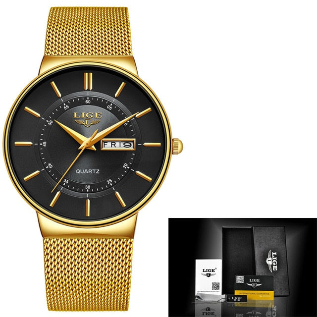 Ultra-thin Calendar Week Quartz Watch