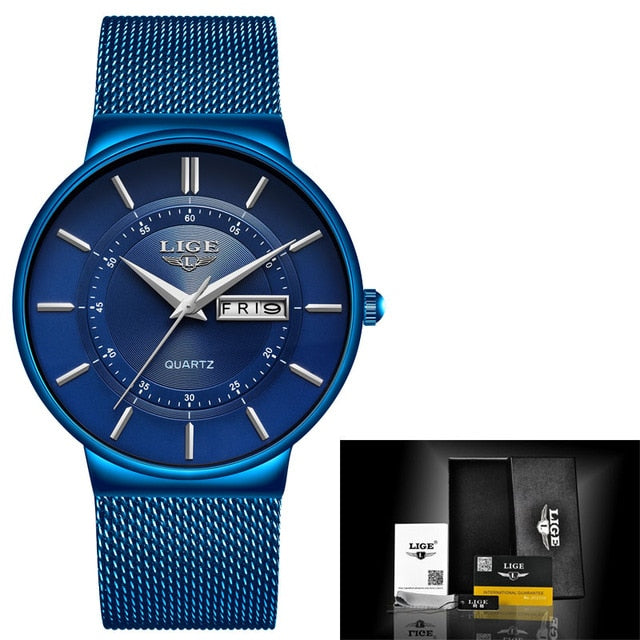 Ultra-thin Calendar Week Quartz Watch
