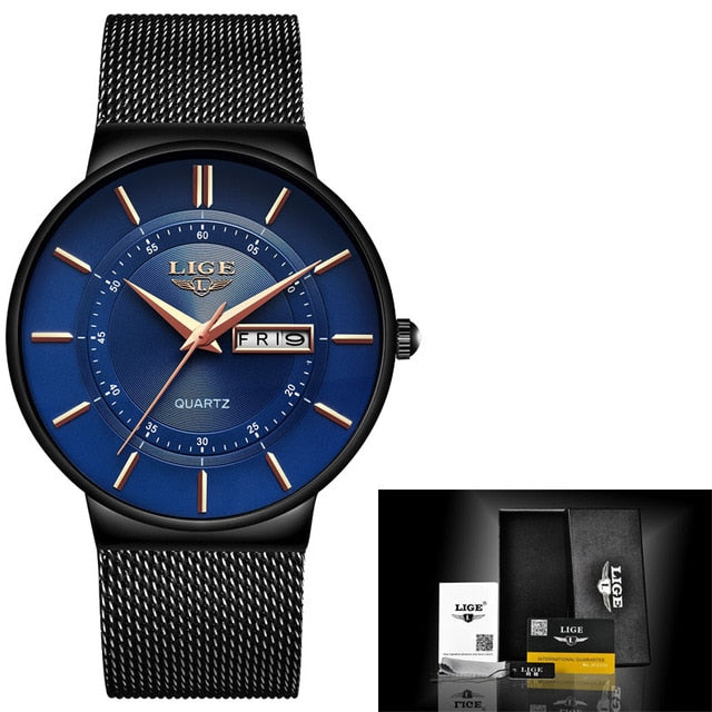 Ultra-thin Calendar Week Quartz Watch