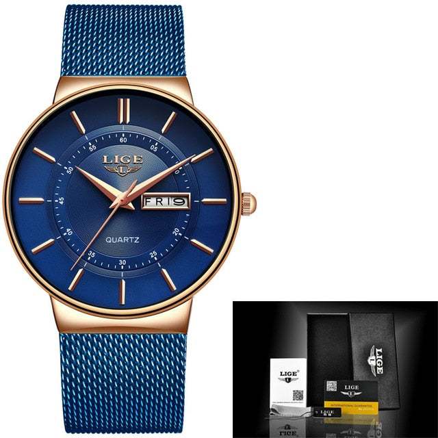 Ultra-thin Calendar Week Quartz Watch