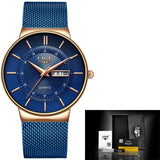 Ultra-thin Calendar Week Quartz Watch