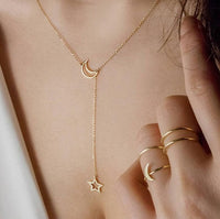 Multi Layered Necklace Coin Star Moon