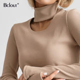 High Split Knit Turtleneck Fashion