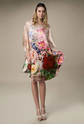100% Silk Satin Dress Natural Mulberry