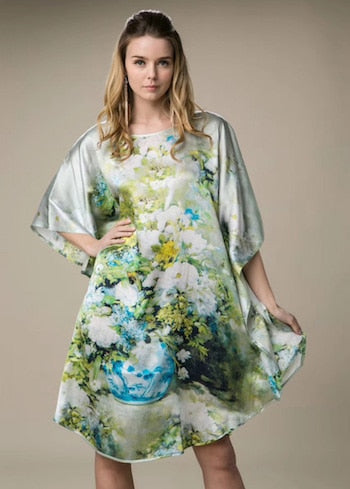 100% Silk Satin Dress Natural Mulberry