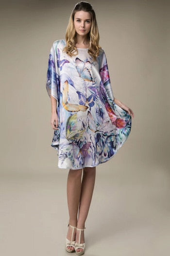 100% Silk Satin Dress Natural Mulberry