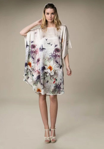 100% Silk Satin Dress Natural Mulberry